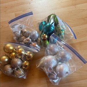 Hobby Lobby Holiday Ornament Set - Gold, Silver, Green, Blue